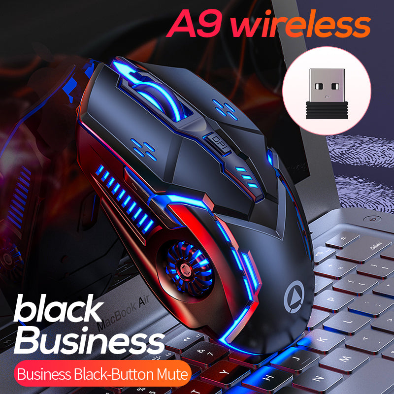A9 Wireless Gaming Mouse 7-Colour Breathing Backlit 6-Button - Soundz Store AUSTRALIA