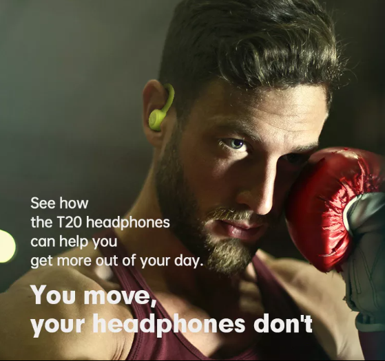 T20 Stereo True Wireless Bluetooth Sports Earphones with Earhook 2-in-1 Combo Super Bass Big Battery Headset - Soundz Store AUSTRALIA