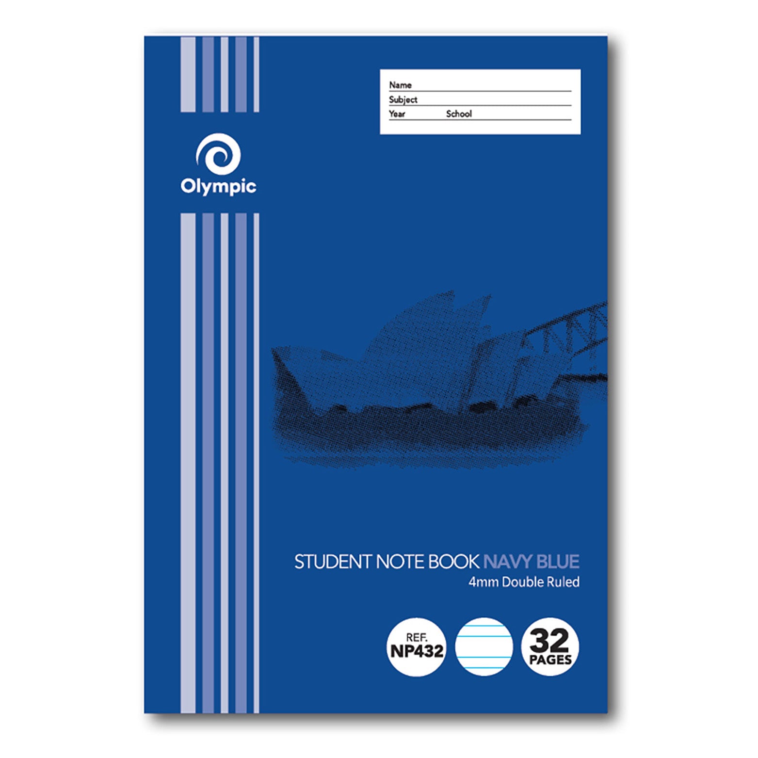 Olympic Exercise Book NSW Student Book 250x175 32-page 4mm Double Ruled Navy (Pack 20)
