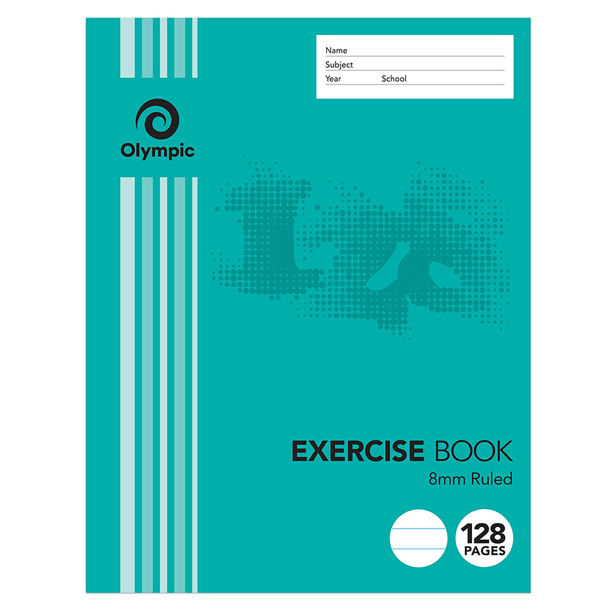 Olympic Exercise Book 225x175mm 8mm Ruled 128-page (Pack 10)