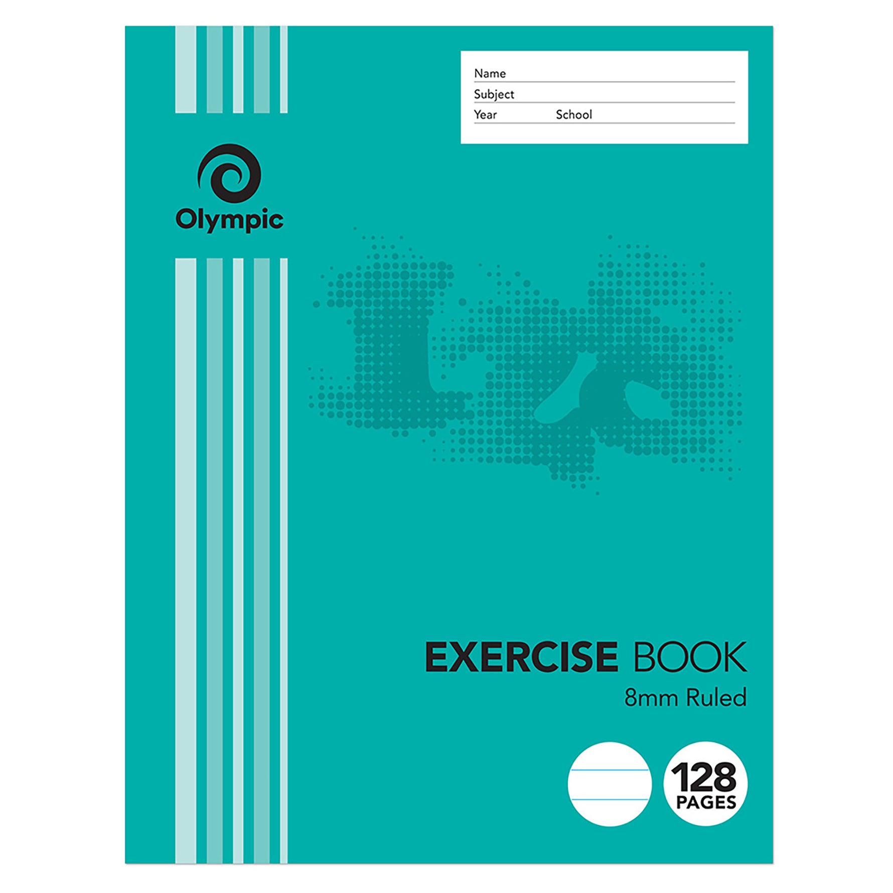 Olympic Exercise Book 225x175mm 8mm Ruled 128-page (Pack 10)