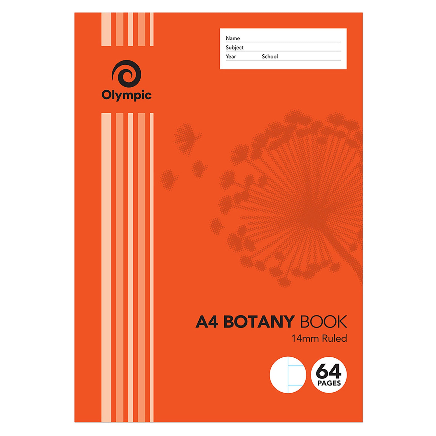 Olympic Botany Book A4 14mm Ruled 64-page (Pack 20)