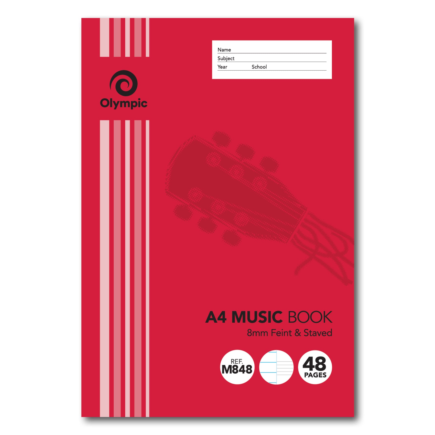 Olympic Music Book A4 8mm Stave 48-page (Pack 20)