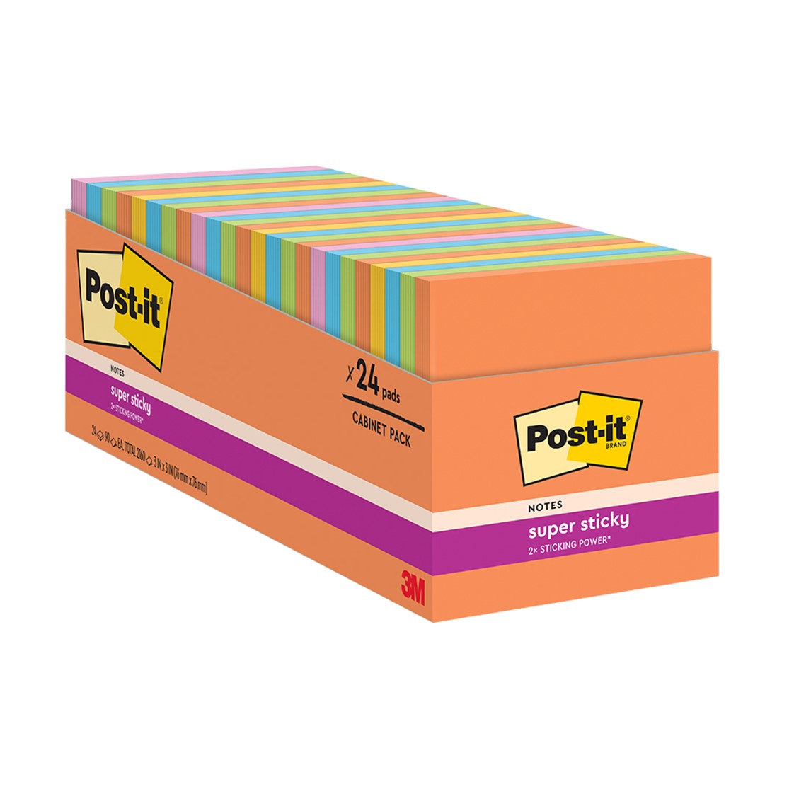 3M Notes 76x76mm 654-24SSAU-CP RIO/ENERGYB PK24 (Each)