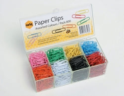 Marbig Paper Clips 33mm Assorted Colours Bx800 (Each)