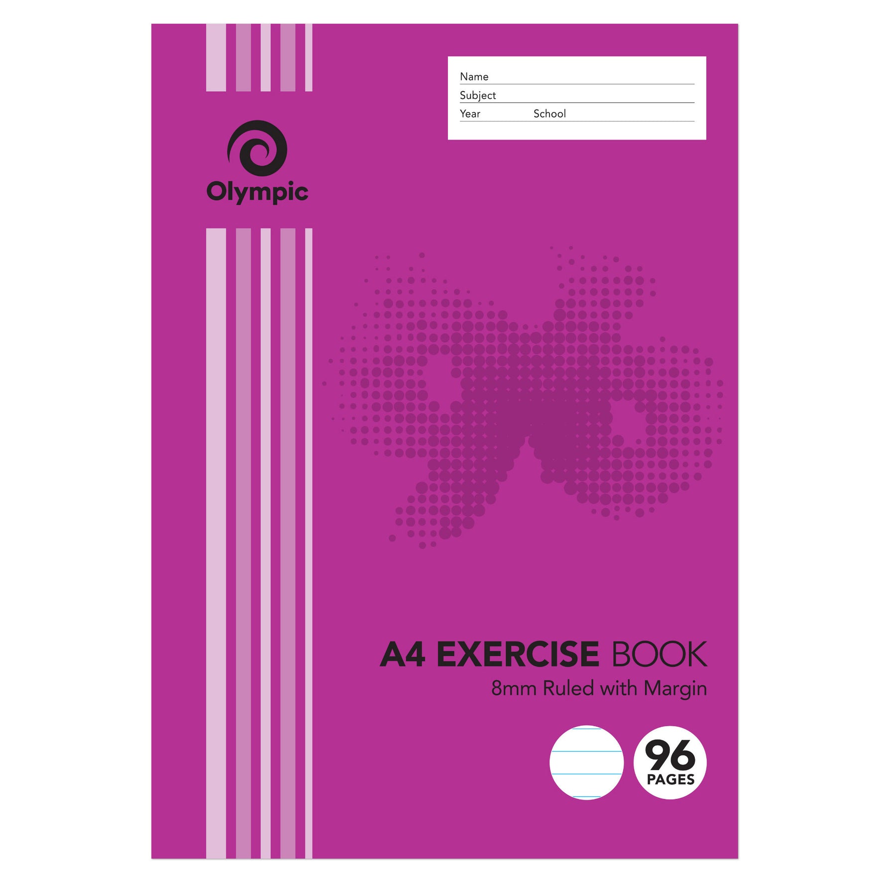 Olympic Exercise Book A4 8mm Ruled 96-page (Pack 10)