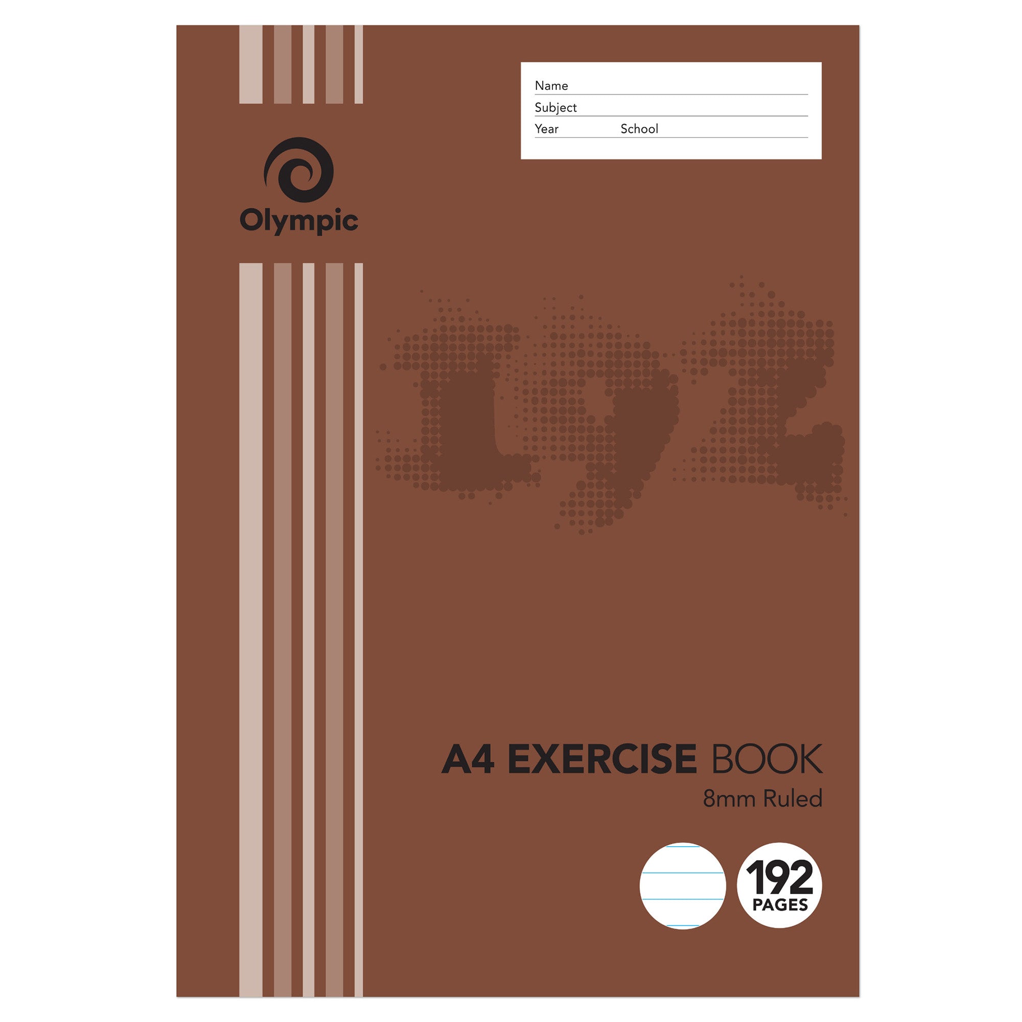 Olympic Exercise Book A4 8mm Ruled 192-page (Pack 10)
