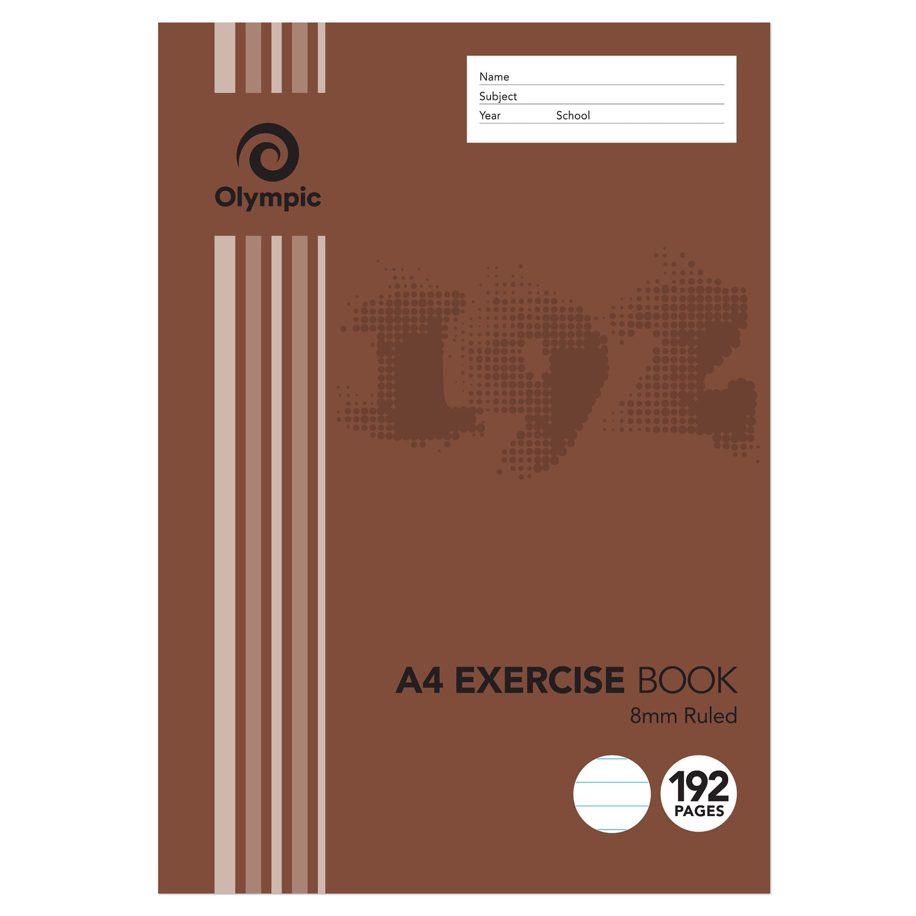 Olympic Exercise Book A4 8mm Ruled 192-page (Pack 10)