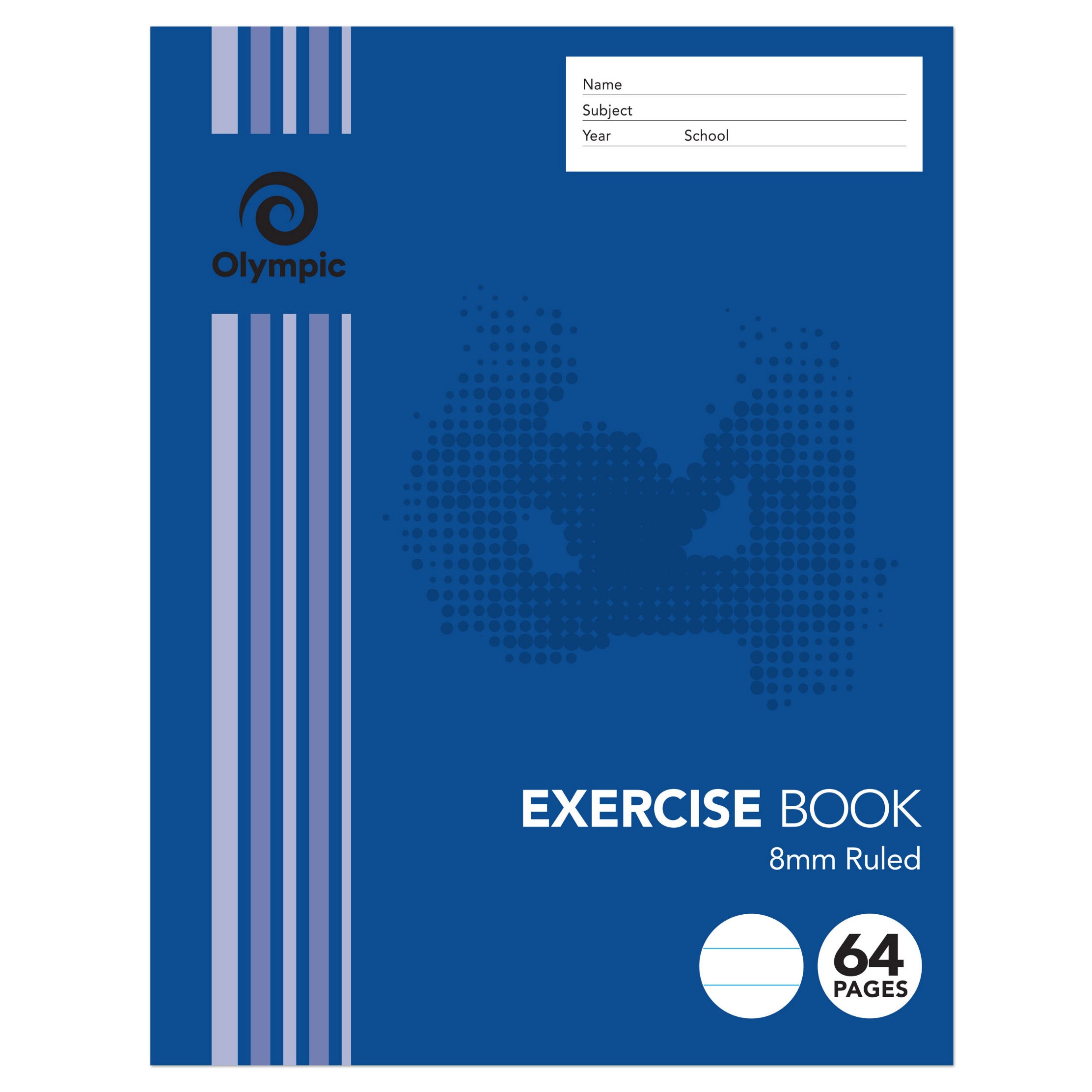 Olympic Exercise Book 225x175mm 8mm Ruled 64-page (Pack 20)