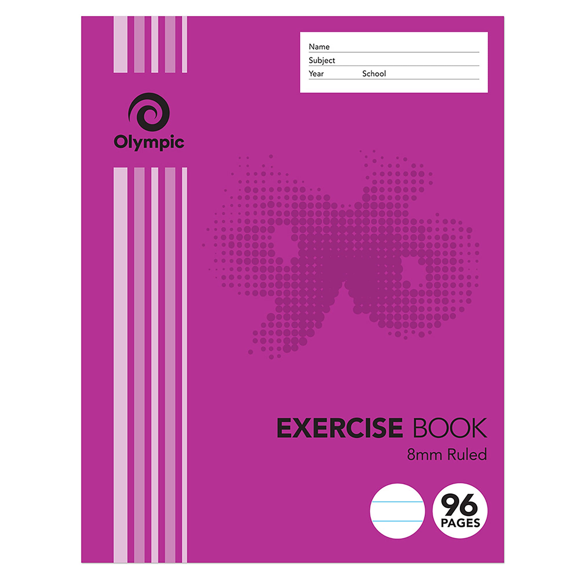 Olympic Exercise Book 225x175mm 8mm Ruled 96-page (Pack 10)