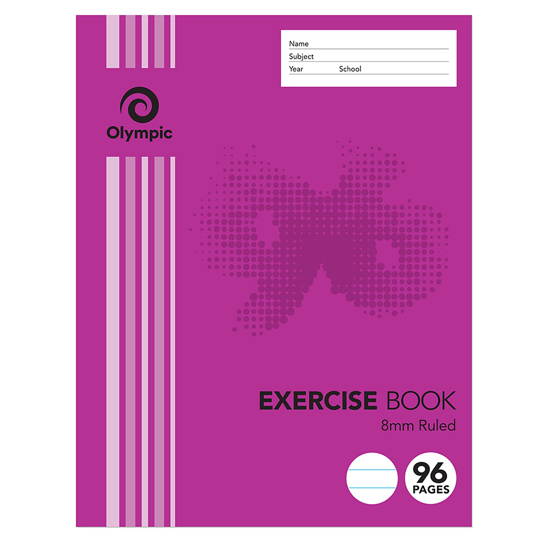 Olympic Exercise Book 225x175mm 8mm Ruled 96-page (Pack 10)