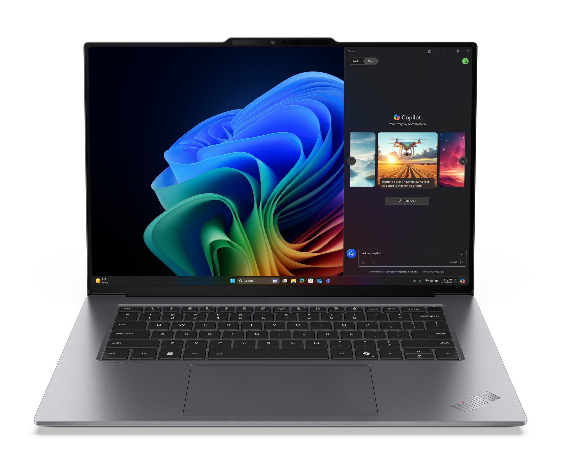 Lenovo ThinkPad X9-15 Gen 1 Copilot+ PC Intel Core Ultra 5 228V Laptop 38.9 cm (15.3") 2.8K 32 GB LPDDR5x-SDRAM 512 GB SSD Wi-Fi 7 (802.11be) Windows 11 Pro English Grey