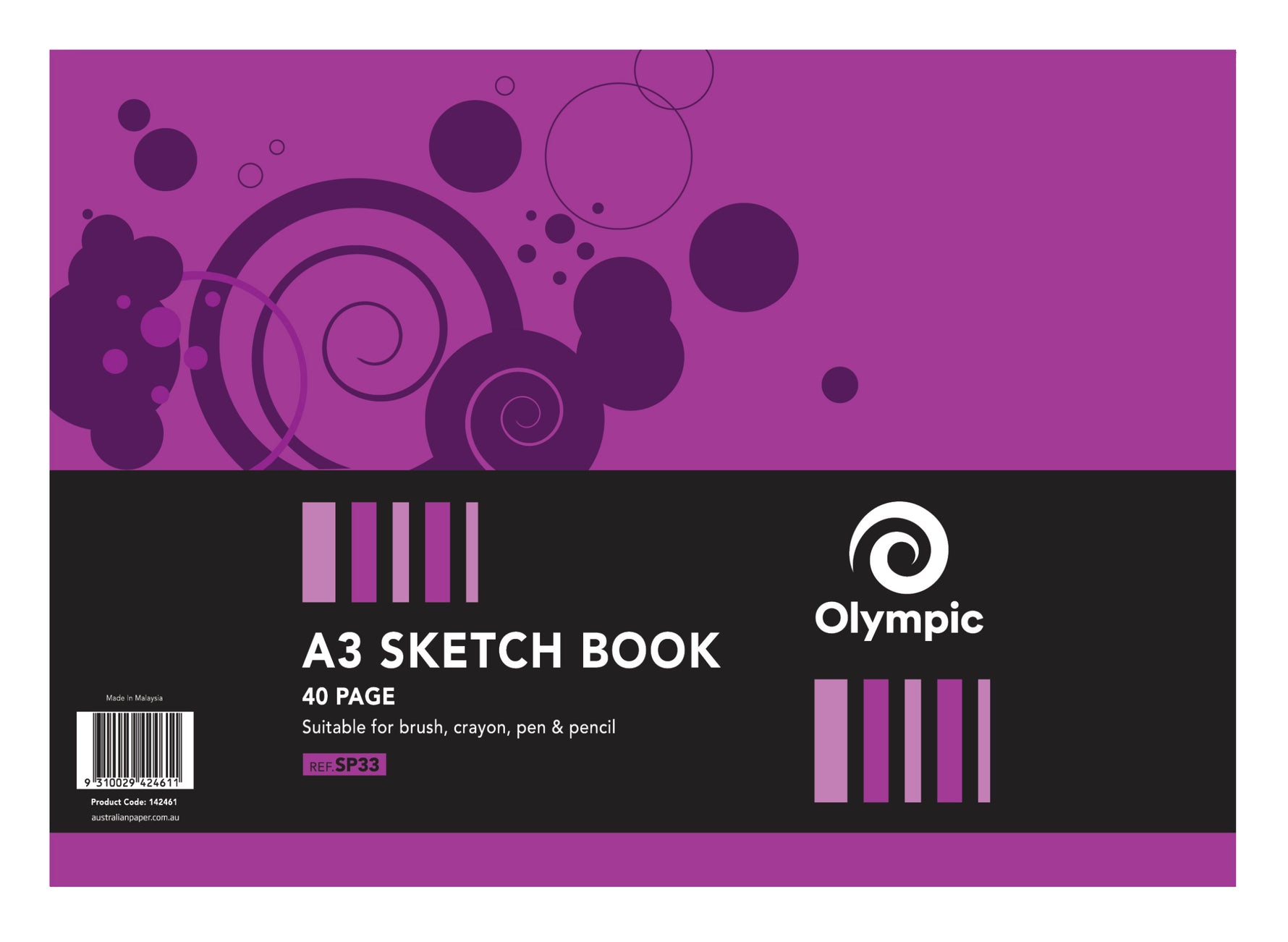 Olympic Sketch Book A3 SP33 Spiral 40-page (Pack 10)