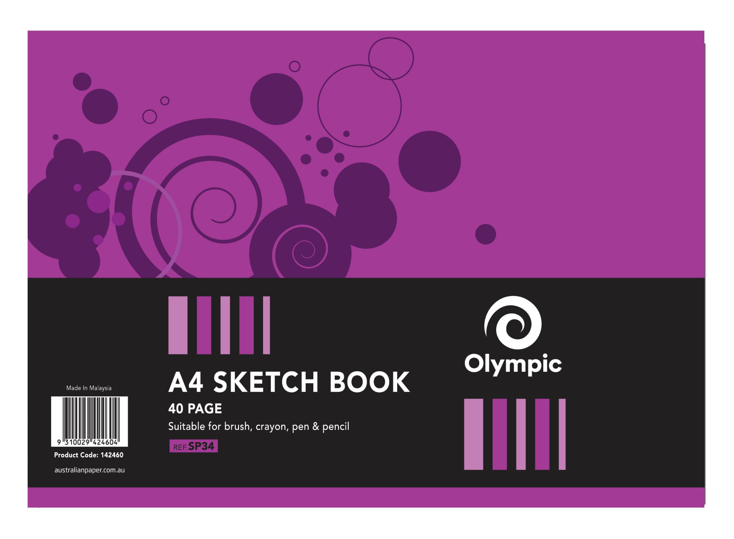 Olympic Sketch Book A4 SP34 Spiral 40-page (Pack 10)