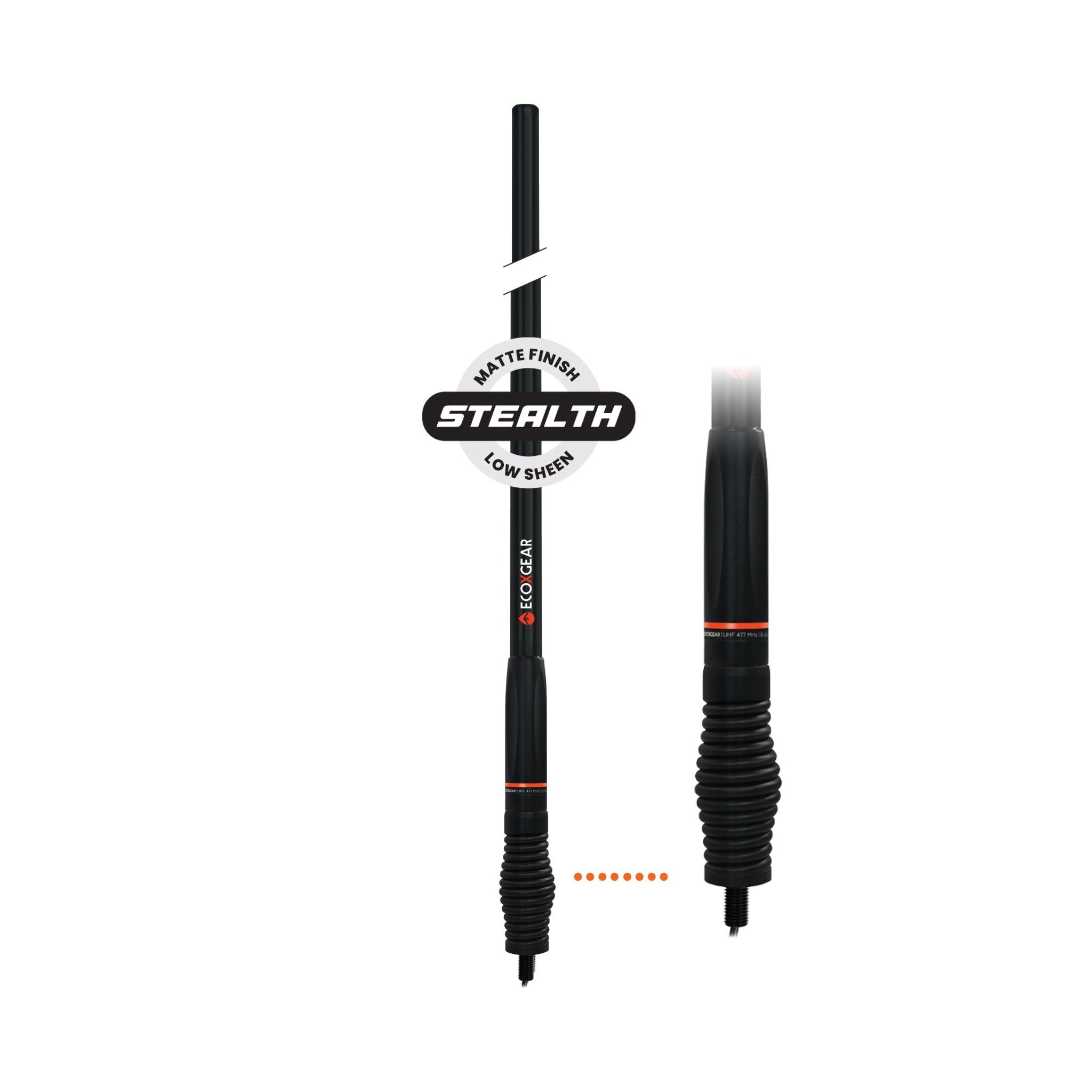 ECOXGEAR ATRD660ST-2PK Heavy Duty Radome UHF Antenna Twin Whip Pack – Stealth Matte