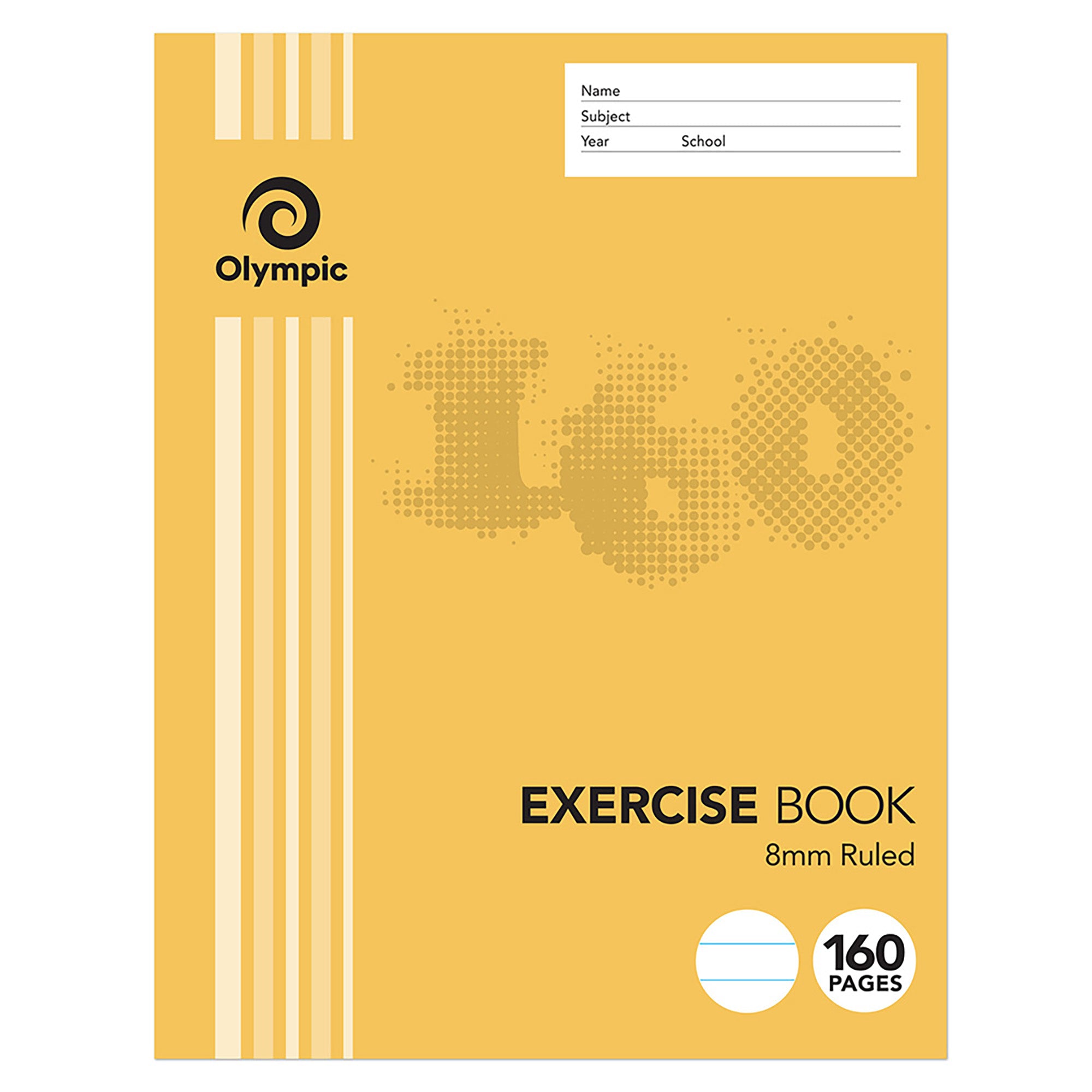 Olympic Exercise Book 225x175mm 8mm Ruled 160-page (Pack 10)