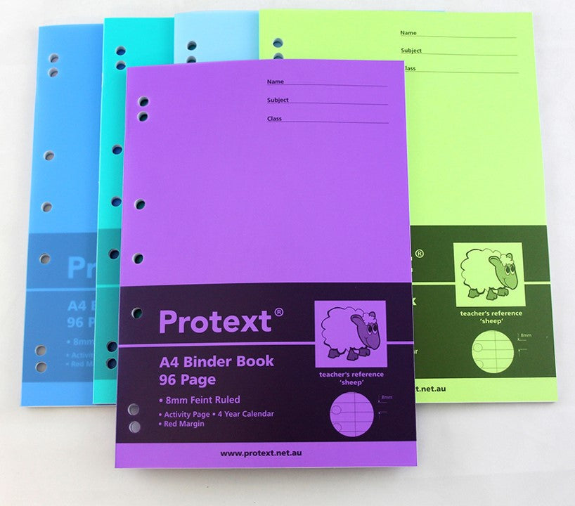 Protext Binder Book A4 8mm Ruled PP Cover 96-page Sheep (Pack 10)