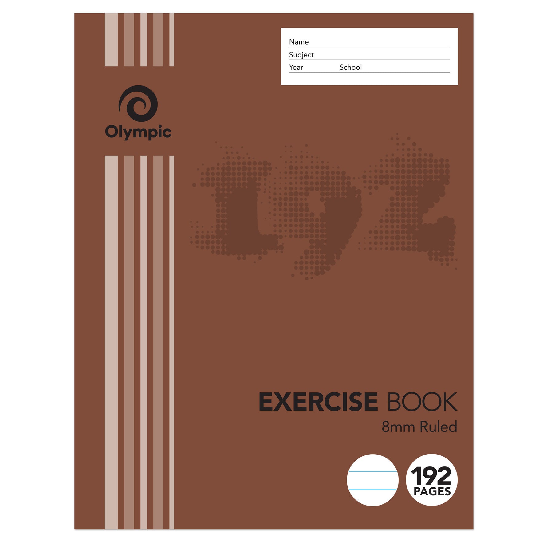 Olympic Exercise Book 225x175mm 8mm Ruled 192-page (Pack 5)