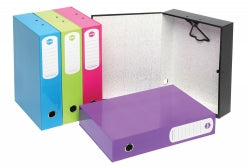 Marbig Box File Foolscap 75mm Summer Colours H/D Blue (Each)