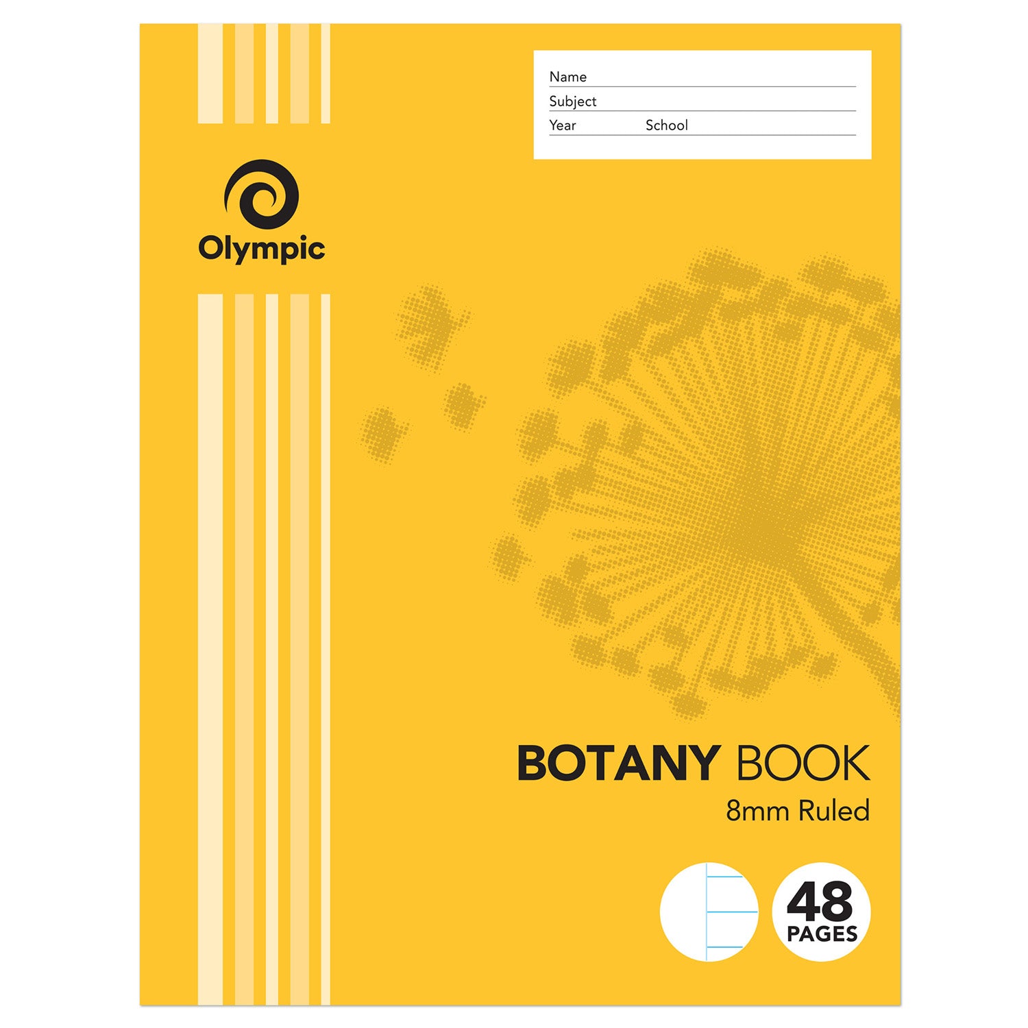 Olympic Botany Book 225x175mm 8mm Ruled 48-page (Pack 20)