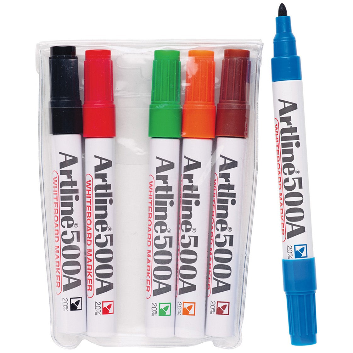 Artline Marker Whiteboard 500A 2mm Bullet Nib Assorted Colours WLT6 (Each)