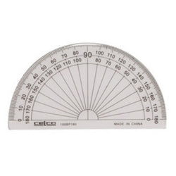 Celco Protractor 10CM 180 Deg Half Circle Clear (Box 50)