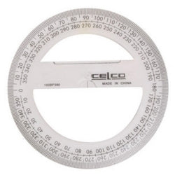 Celco Protractor 10CM 360 Deg Full Circle Clear (Box 50)