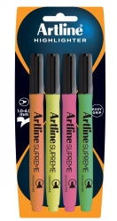 Artline Highlighter Supreme Assorted PK4 (Each)