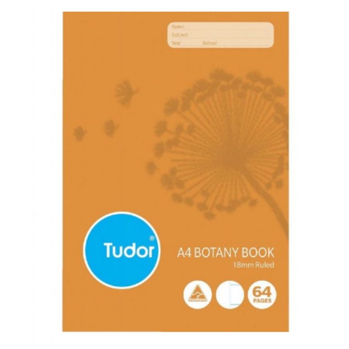 Tudor Botany Book A4 64-page 18mm (Pack 20)