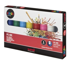 POSCA Uni Marker PC8K Chisel Assorted Colours Bx8 (Each)