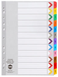 Marbig Dividers A4 Board Financial Year Tab Reinforced (Each)