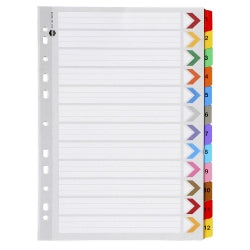 Marbig Dividers A4 Manilla Reinf 1-12 Tab (Each)