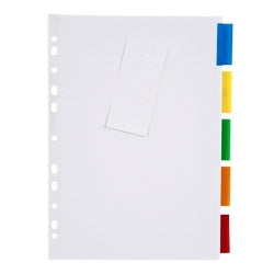 Marbig Dividers A4 Manilla Insert Col 5 Tab White (Each)