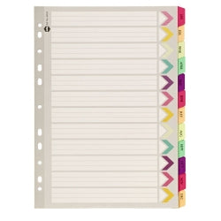 Marbig Dividers A4 Manilla Fluoro JAN-DEC Tab (Each)