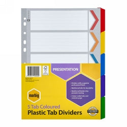 Marbig Dividers A4 Manilla 5 Tab Coloured (Each)