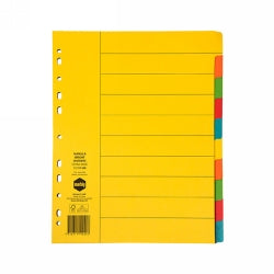 Marbig Dividers A4 Manilla 10 Tab Extra Wide Brights (Each)