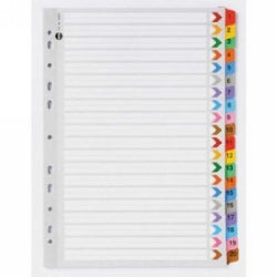 Marbig Dividers A4 Manilla 1-20 Tab Coloured (Each)