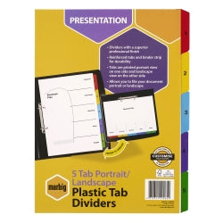 Marbig Dividers A4 5 Tab Manilla PORTRAIT/LANDSCAPE (Each)