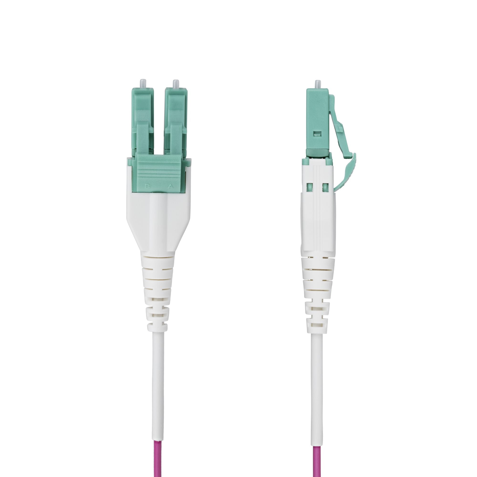 StarTech.com 1m (3ft) LC to LC (UPC) OM4 Multimode Fiber Optic Cable, Erika Violet, 50/125µm, 40G/100G, LOMMF/VCSEL, Uniboot Fiber Jumper Cord, OFNR Riser Rated