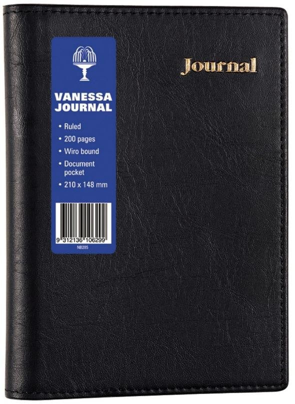 Collins Journal A5 Vanessa A5 Lined Black (Each)