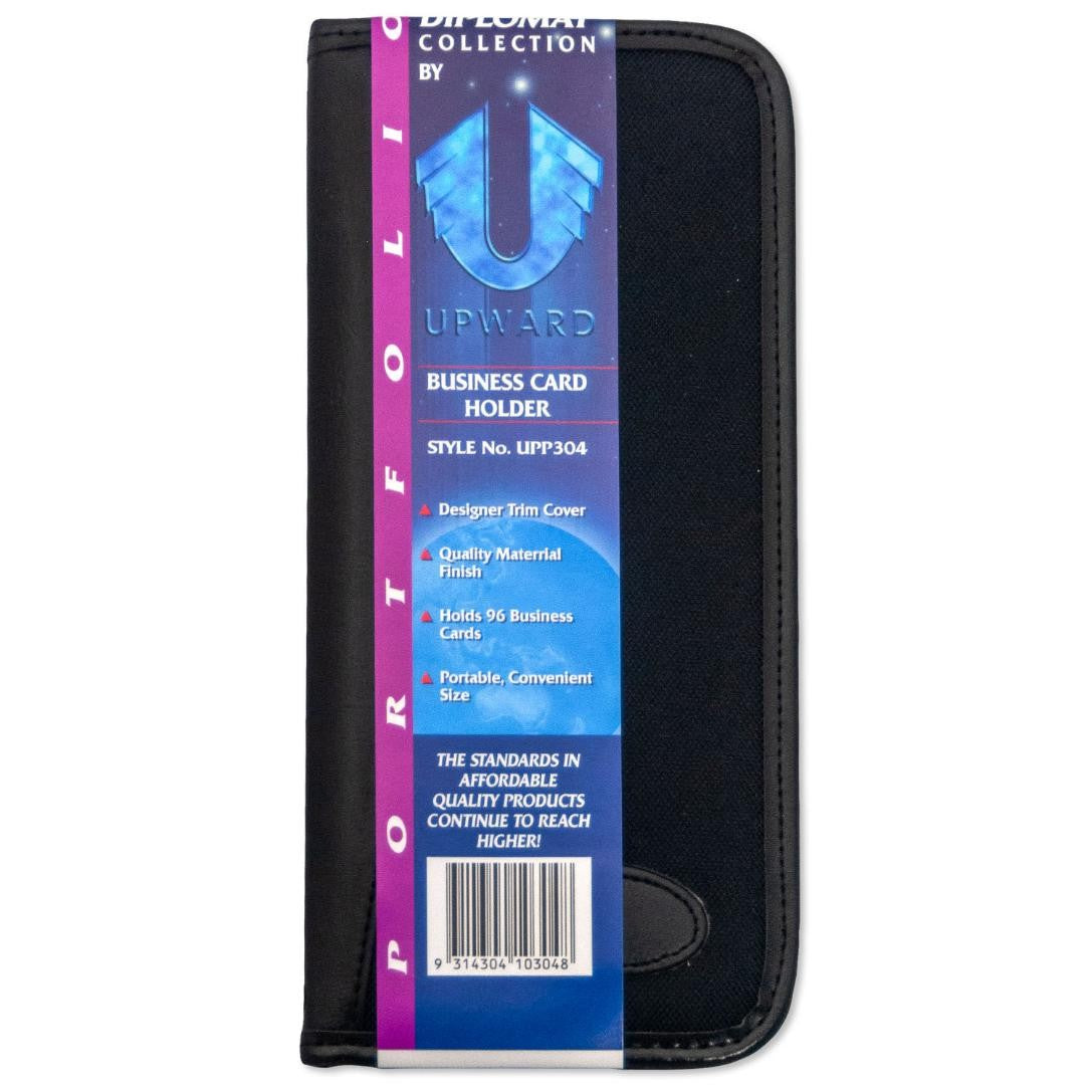 Upward Business Card Holder Diplotmat Slimline Holds 96 Cards Black (Each)