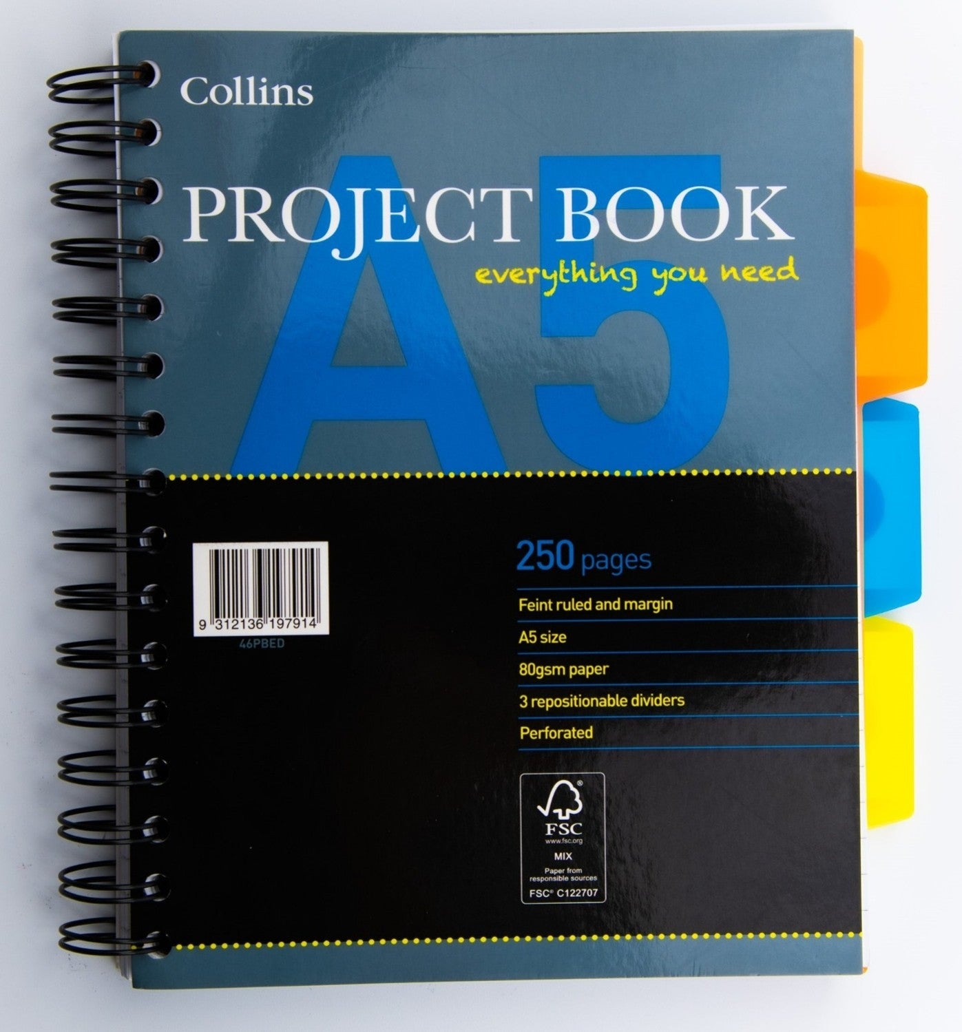 Collins Project Book A5 46PBED Ruled 250 Pages 80GSM (Each)