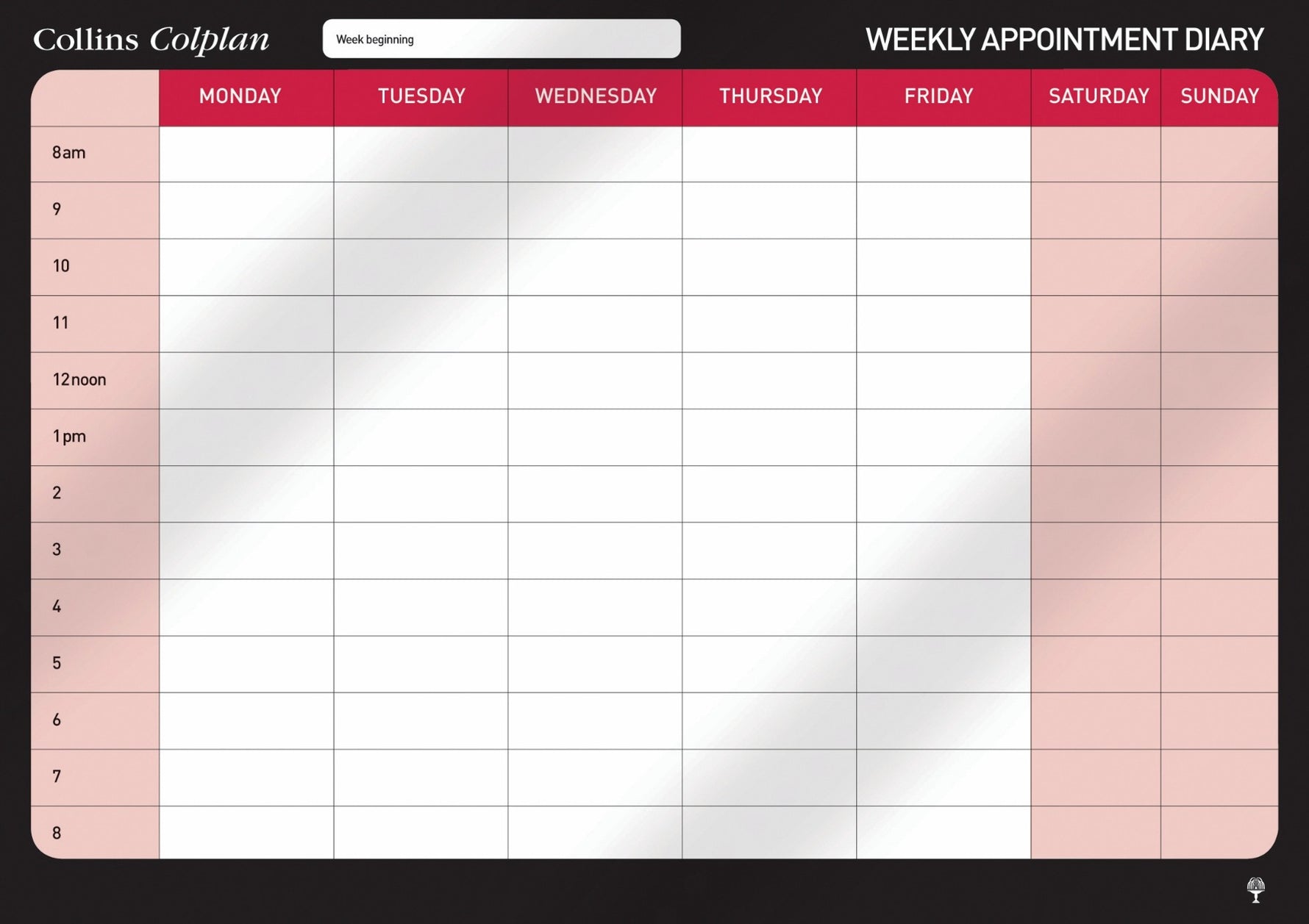 Collins Wall Planner 594x840mm Weekly Appointment (Each)