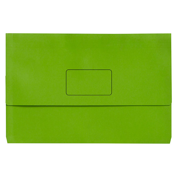 Marbig Document Wallet Slimpick Foolscap Bright Green PK10 (Each)