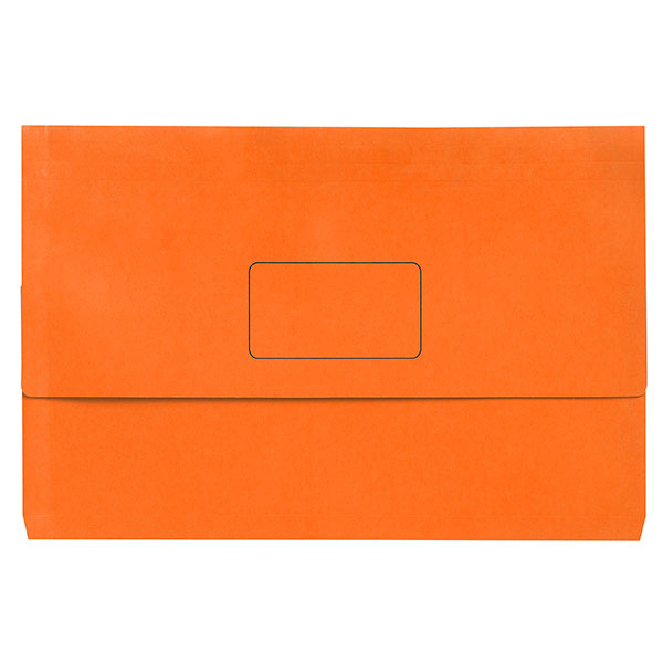Marbig Document Wallet Slimpick Foolscap Bright Orange PK10 (Each)