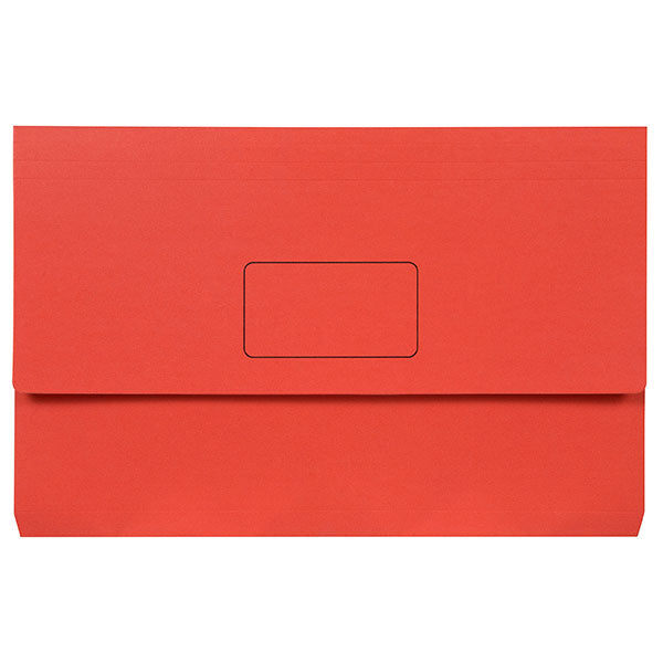 Marbig Document Wallet Slimpick Foolscap Bright Red PK10 (Each)