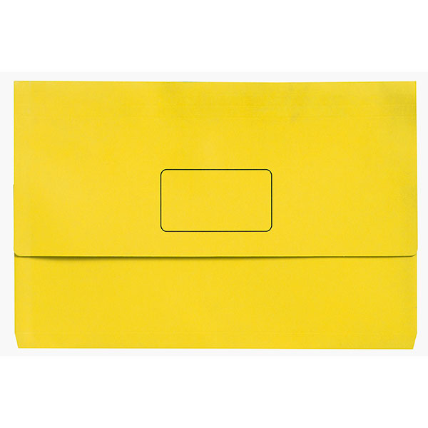 Marbig Document Wallet Slimpick Foolscap Bright Yellow PK10 (Each)