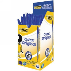 Bic Pen Ballpoint Cristal Original Medium Blue Bx50 (Each)
