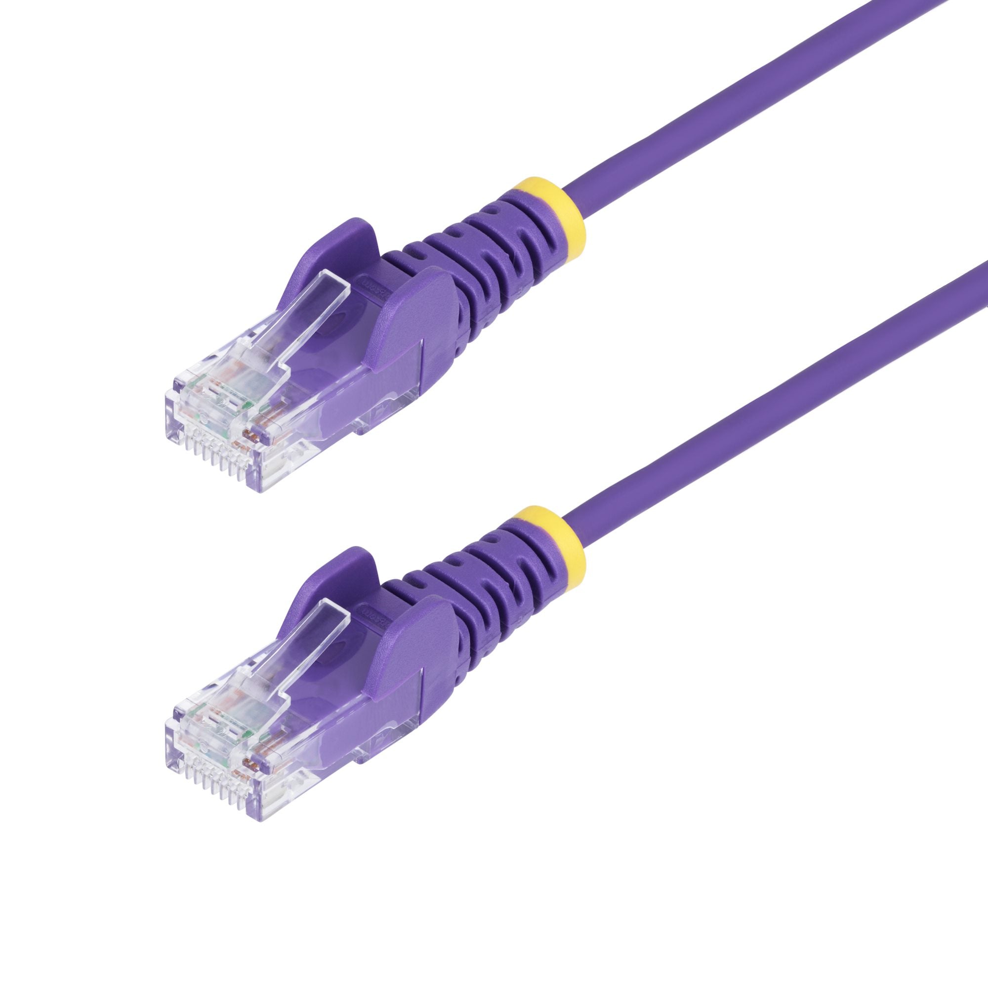 StarTech.com 2m Purple Slim CAT6 Ethernet Cable, Snagless, 100W PoE, UTP, LSZH, 28AWG Pure Bare Copper Wire, Slim RJ45 Network Patch Cord w/Strain Reliefs, Fluke Tested