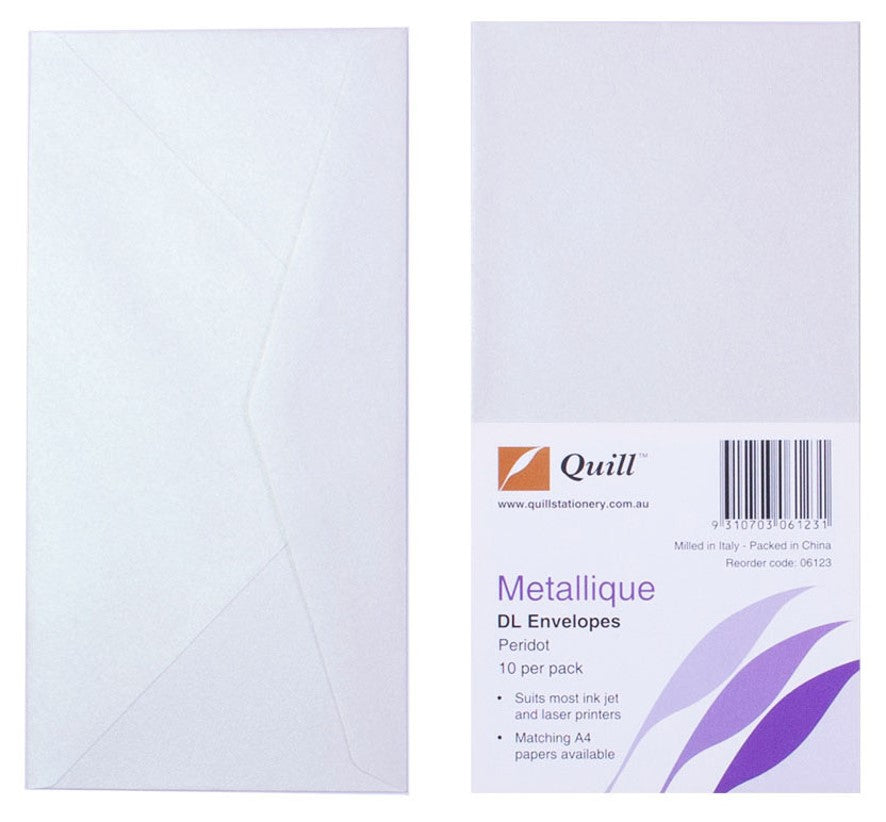 Quill Envelopes Dl Metallique Peridot PK10 (Each)